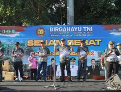 Kapolres Nganjuk Hadiri Bakti Sosial dan Olahraga Bersama Peringati HUT TNI ke-80
