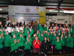 Persit KCK Koorcab Rem 084 PD V/Brawijaya Ikuti Gelaran Pertandingan Bola Voli Dalam Rangka Hari Ibu ke-97