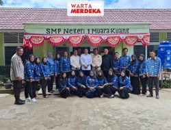 Polsek Muara Kuang Dampingi Kegiatan Pembagian Bantuan PIP oleh Anggota DPR RI di SMP Negeri 1 Muara Kuang