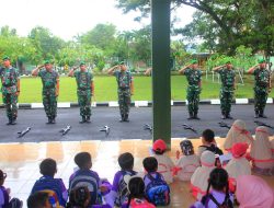 Gerimis Tak Surutkan Semangat Siswa PAUD–TK Belajar di Kodim 0806/Trenggalek