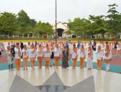 Wakil Bupati Kampar Bersama Plt Ketua Dharma Wanita Kabupaten Kampar Launching Program Sehat dan Bugar Bersama DWP