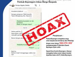 Beredar Hoax Akun WhatsApp Mengatasnamakan Pj Sekda, Pemkab Bojonegoro Imbau Warga Waspada