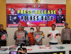 Kurang Dari 12 Jam Polres Batu Berhasil Amankan Tersangka Penembakan Tukang Bakso