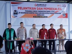 Panwaslu Kecamatan Kampar Lantik 77 Orang Pengawas TPS Sekaligus Pembekalan