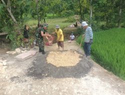 Progres Jembatan TMMD 123 Proses Pengecoran Pondasi