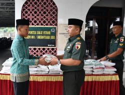 Selain Zakat Fitrah 438 Kilogram Beras, Korem 081/DSJ Juga Salurkan Infak dan Sedekah