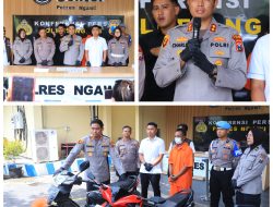 Hanya Butuh Waktu 6 Jam Polres Ngawi Berhasil Amankan Tersangka Curanmor di Bringin.