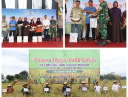 Semangat Gapoktan Dan Warga Kelurahan Klampok Rayakan Panen Padi Bersama Forkopimda Kota Blitar