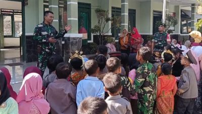 Kunjungi Koramil Bendo, Murid TK Mardisiwi Ditanamkan Rasa Cinta Tanah Air dan Kedisiplinan