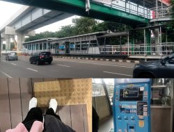 Fasilitas di Halte Transjakarta Rawamangun UNJ yang Rusak.