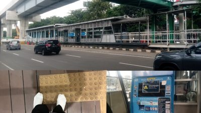 Fasilitas di Halte Transjakarta Rawamangun UNJ yang Rusak.