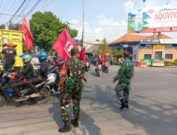 Koramil 0817/01 Driyorejo Laksanakan Pemantauan Aksi Unjuk Rasa Damai Serikat Pekerja “Serbu Setan” ke Kantor Disnaker Gresik