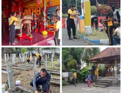 Sambut Hari Bhayangkara ke-79, Polres Nganjuk Gelar Kerja Bakti Serentak