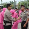Siraman Air Bunga Warnai Kenaikan Pangkat 80 Personel Polres Nganjuk