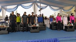 Kodim 0817/Gresik Meriahkan Fungame 3 Pilar dalam Rangka HUT ke-79 Bhayangkara di Gelora Joko Samudro