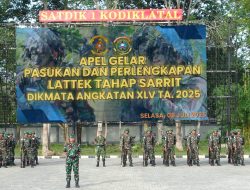 Dansatdik-1 Kodiklatal Gelar Apel Pasukan Jelang Lattek Dikmata XLV