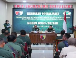 Kodim 0808/Blitar Gelar Sosialisasi P4GN Semester I Tahun 2025, Komitmen Tegas Tolak Narkoba