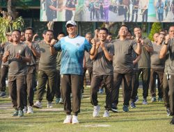 Pererat Sinergi ,Danrem 084/BJ dan PJU Ikuti Olahraga Bers