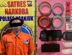 Satresnarkoba Polres Nganjuk Bekuk Pengedar Sabu di Sawahan, Amankan Barang Bukti 3,69 Gram