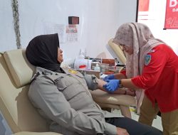 Sambut HUT Humas Polri ke-74, Si Humas Polres Nganjuk Gelar Donor Darah Bersama Wartawan dan Masyarakat