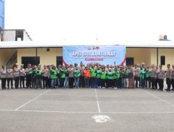 Polres Pelabuhan Tanjung Perak dan Komunitas Ojol Bersinergi Jaga Keamanan Surabaya Melalui Apel Kamtibmas