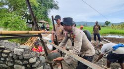 POLRI GERAK CEPAT RESPON PIDATO PRESIDEN PRABOWO, SATBRIMOBDA SULSEL BANGUN JEMBATAN GANTUNG DI SOPPENG