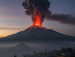 SIANG INI GUNUNG MARAPI KEMBALI ERUPSI DAMPAK LETUSANNYA SANGAT SIGNIFIKAN