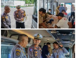 Keselamatan Semeru 2026 Polres Jember Ramp Check dan Periksa Kesehatan Awak Bus
