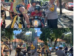 Unik..! Polres Blitar Kota Terjunkan Gatotkaca dan Werkudara Sosialisasikan Ops Keselamatan Semeru 2026