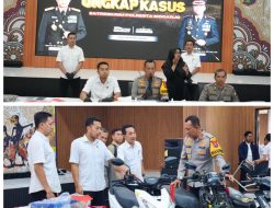 polresta  Sidoarjo Amankan Tiga Tersangka Penipuan Gondol Motor Modus Minta Tolong