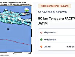 Gempa M 6,4 Guncang Tenggara Pacitan, Getaran Kuat Dirasakan Warga Hingga Magelang