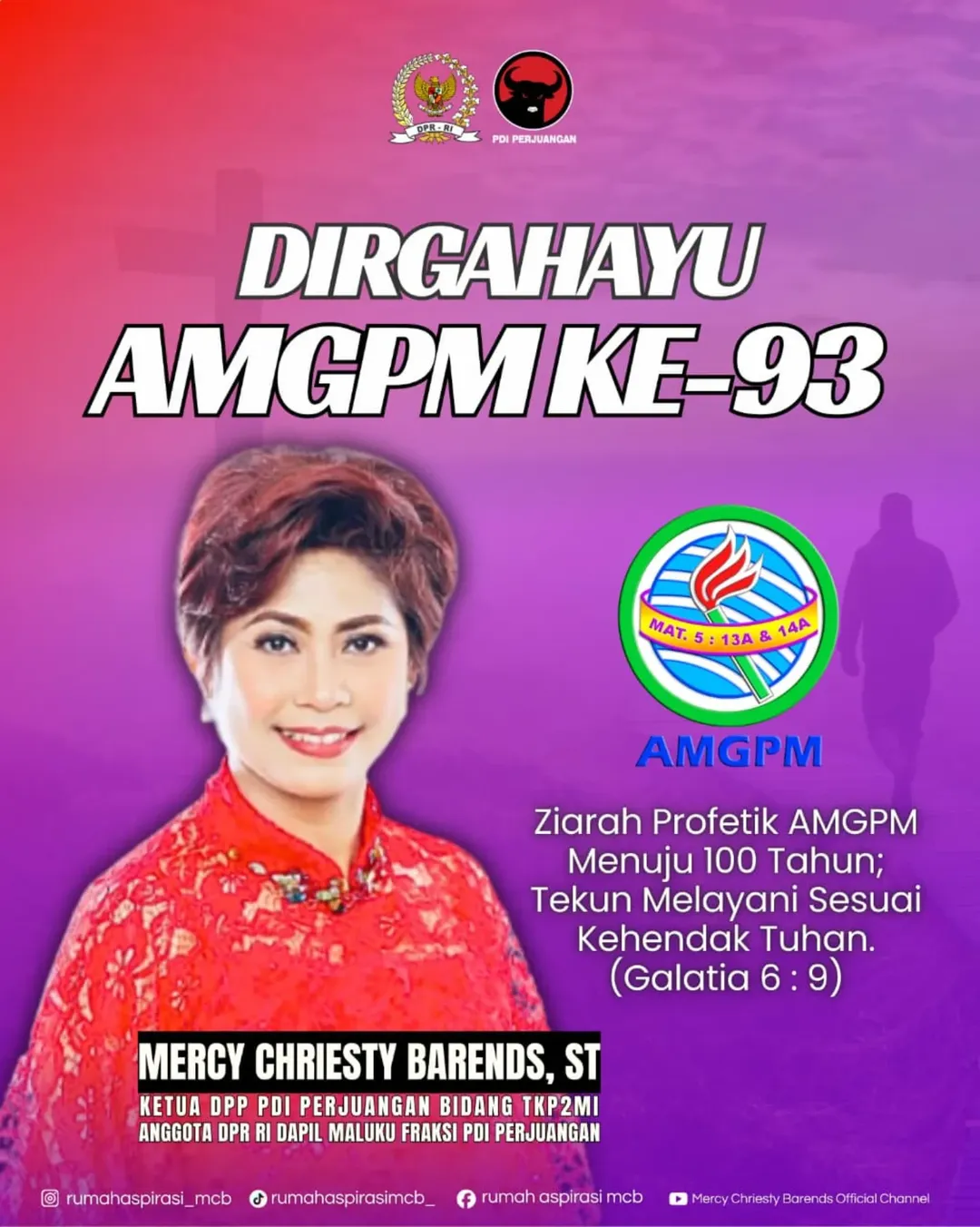 Dirgahayu Angkatan Muda Gereja Protestan Maluku Ke 93. Terus Menggarami Dan Menjadi Terang Bagi