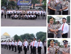 Kapolres Pasuruan Pimpin Apel dan Berikan Penghargaan kepada 38 Personel Berprestasi