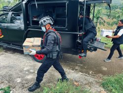 Polres Bondowoso Libatkan Gegana Brimob Polda Jatim Musnahkan 25 Kg Bubuk Mercon