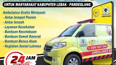 Wujudkan Kepedulian, Adde Rosi Siapkan Layanan Ambulans Gratis 24 Jam untuk Warga Lebak dan Pandeglang