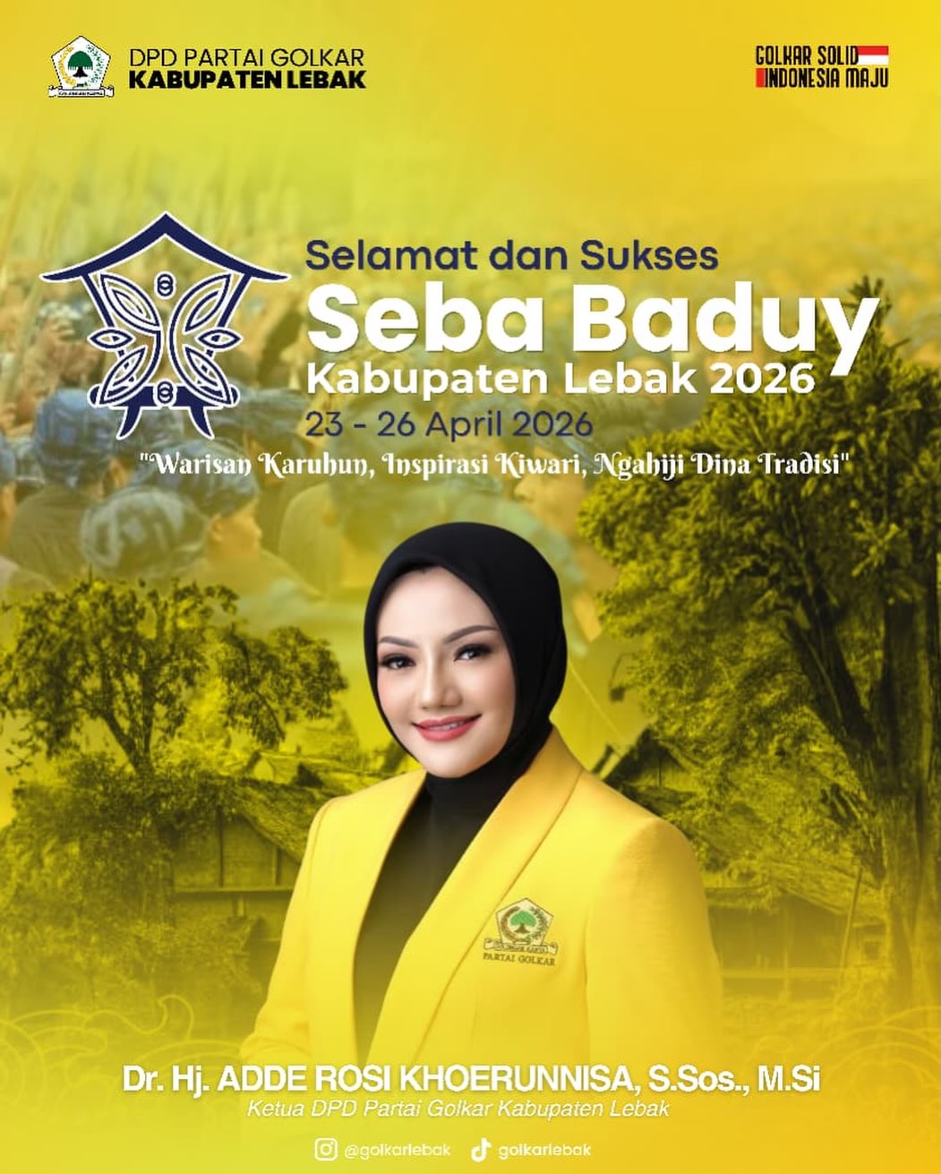 Selamat Dan Sukses Atas Terselenggaranya Kegiatan Seba Baduy Yang Dilaksanakan Di Pendopo Bupati