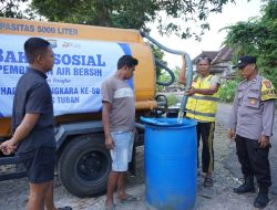 Polres Tuban Gelar Baksos Sambut Hari Bhayangkara ke 80, Droping 40 Ribu Liter Air Bersih di 3 Desa