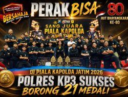 Perak BISA”, HUT Bhayangkara ke-80 di Piala Kapolda Jatim 2026 Polres KP3 Sukses Borong 21 Medali
