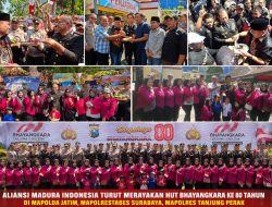 Prank Hari Bhayangkara, PJU Polda Jatim, Polrestabes & Polres Pelabuhan Tanjung Perak Keluar Hadapi Massa AMI, Ujungnya Malah Potong Kue