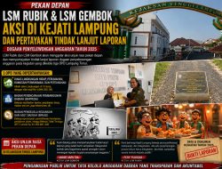 Aksi Lanjutan Akan Digelar LSM GEMBOK dan LSM RUBIK Di Kejati Lampung Pertanyakan Tindak Lanjut Laporan Dugaan Penyelewengan Anggaran Tiga OPD Lampung Timur