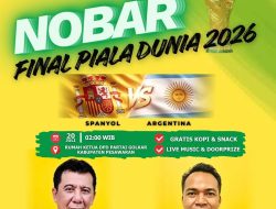 Angkatan Muda Partai Golkar (AMPG) Kabupaten Pesawaran Gelar Nobar Final Piala Dunia 2026