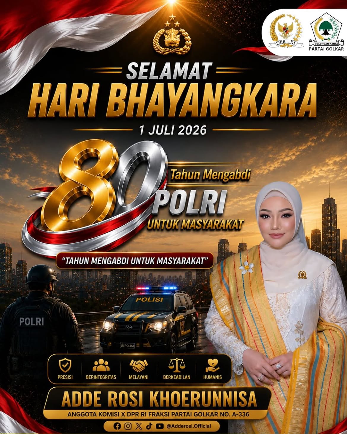 Selamat Hari Ulang Tahun Bhayangkara Ke 80 Kepada Seluruh Jajaran Kepolisian Negara Republik Ind