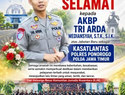 KJN Ucapkan Selamat kepada AKP Tri Arda Meidiansyah atas Jabatan Baru sebagai Kasatlantas Polres Ponorogo