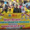 Songsong HUT Kemerdekaan RI Yang Ke-81 DPD Golkar Pesawaran Adakan Acara Bertema “Senam Bersama Golkar”