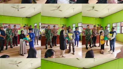 Camat, Polsek, TNI, Perusahaan dan Insan Pers Bersatu, Warga Kasikan Tersenyum